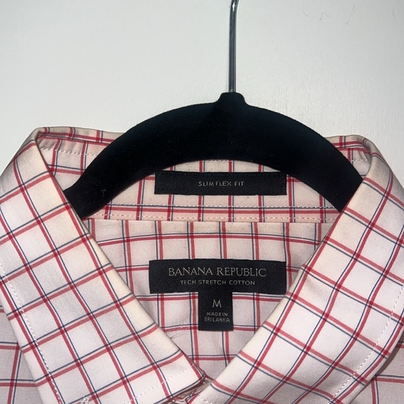Men’s red and pink striped dress shirt. Slim flex fit. Size medium. - Picture 5 of 7
